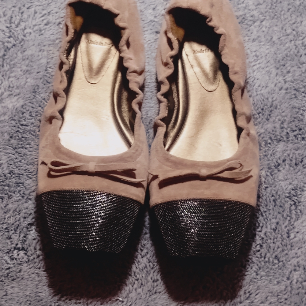 Brunello Cucinelli Monili Suede Ballet Flats Size 38